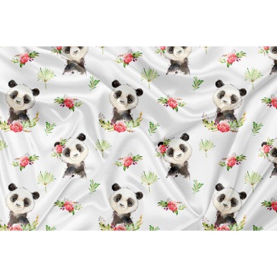 Printed Cuddle Minky Panda Floral - PRINT IN QUEBEC IN OUR WORKSHOP